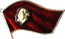 Badge flag with portrait Lenin