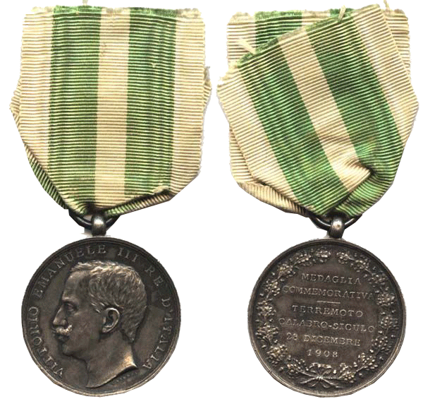 Медаль, выдававшаяся за спасение жителей Мессины