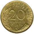 20 сантимов 1992 год Франция