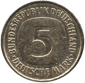 5 марок 1975 ФРГ