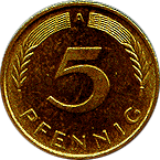 5 пфенниг 1990 ФРГ