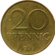 20 пфенниг 1969 год ГДР