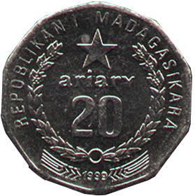 аверс 20 ариар 1999 год Мадагаскар