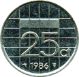 25 цент 1987 год Нидерланды