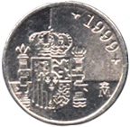 реверс 1 песета 1999 год Испания